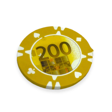 Enhance your poker nights with this set of poker chips in 6 different models, 25 pieces 