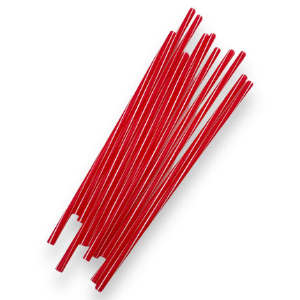 PVC Rietjes in Rood - 230x6mm - 10-Pack
