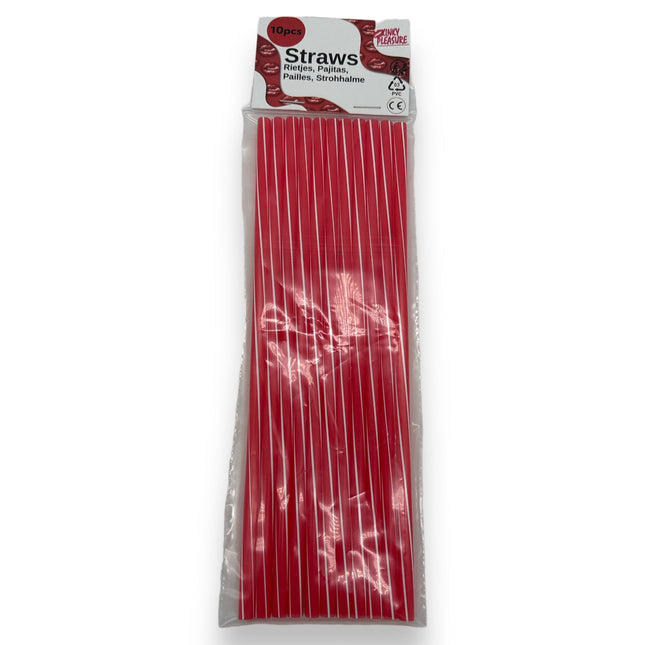 PVC Rietjes in Rood - 230x6mm - 10-Pack