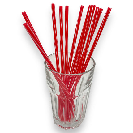 PVC Rietjes in Rood - 230x6mm - 10-Pack