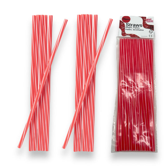 PVC Rietjes in Rood - 230x6mm - 10-Pack