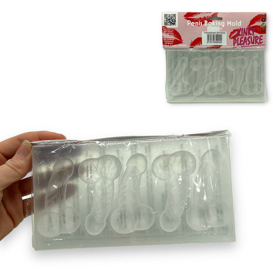 Creëer ijsklontjes in de vorm van een penis met de Kinky Pleasure Penis Vorm Ijsklontjes Maker - Transparant PVC - 14.5x30cm