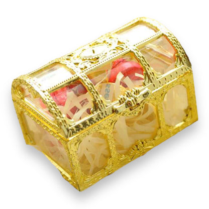 Small Plastic Clear Gold Treasure Box - Store Your Treasures with Style 90mm x 63mm