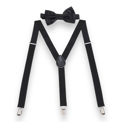 Black Braces With Bow Tie Black