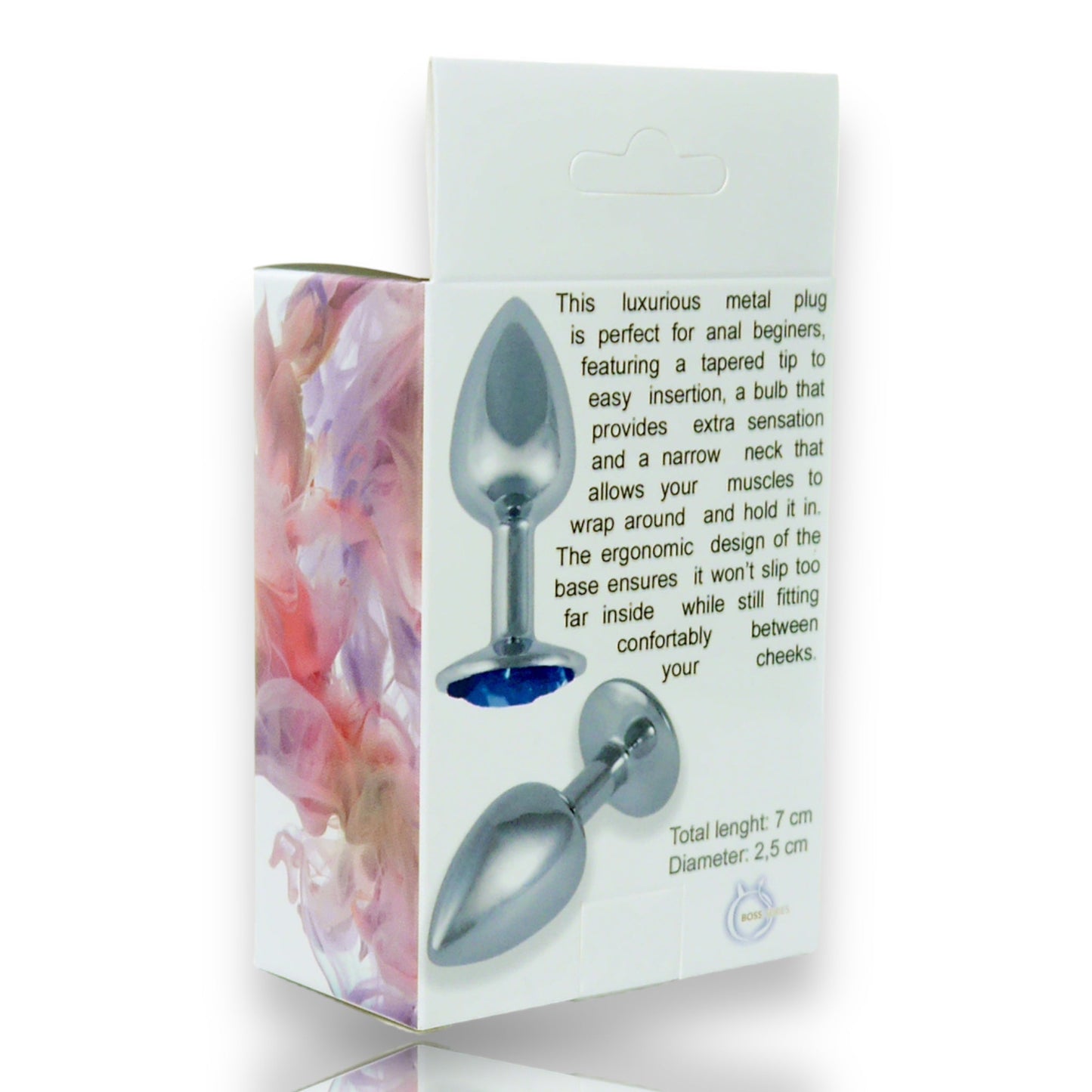 Bossoftoys - Silver Plug - Diamond Stone - Length 7 cm - Dia 2.7 cm - 4 Colors