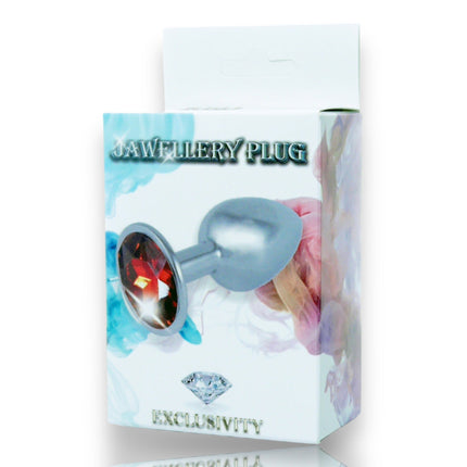 Bossoftoys - Silver Plug - Diamond Stone - Length 7 cm - Dia 2,7 cm - 4 Colours
