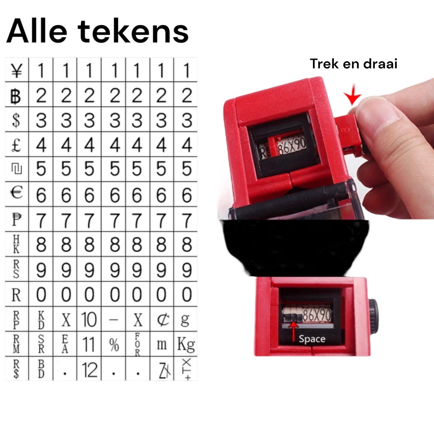 Prijstang Met Prijs Stickers - 5500 Stuks - 3 Rollen Inkt - Blauw