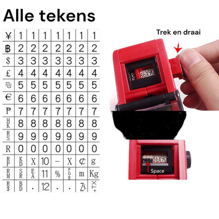 PrijsTang MX-5500 Rood - Complete Set 5500 Stickers en 2 rollen inkt.