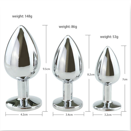 Metalen Butt Plug Set van 3 Pluggen in 3 maten en in  6 verschillende kleuren