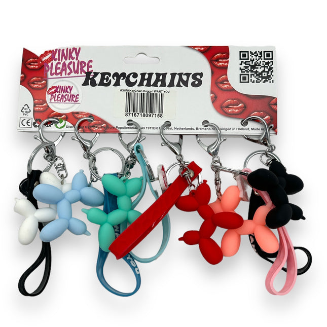 Sleutelhanger Doggy "I WANT YOU" 6 Kleuren