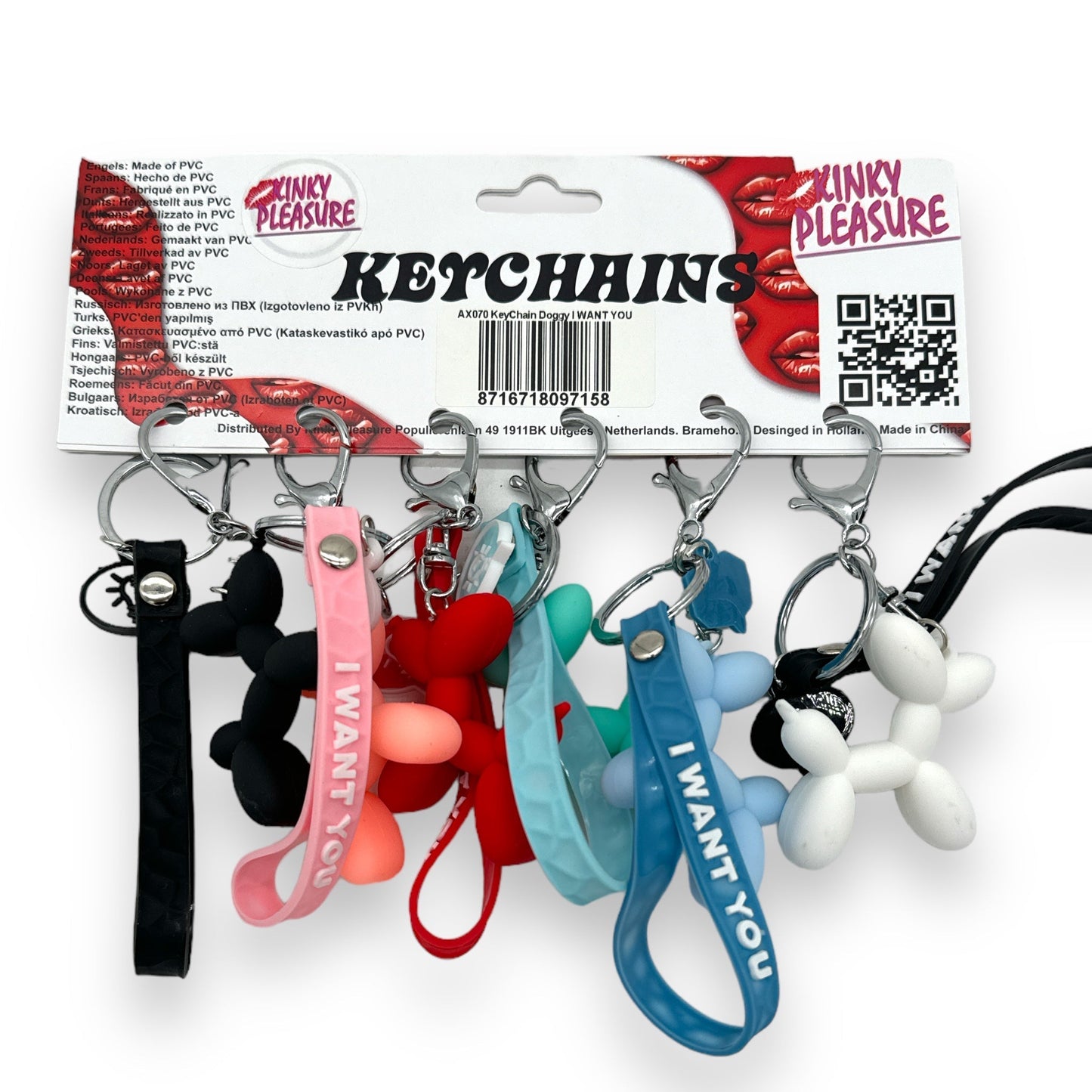 Keychain Doggy "I WANT YOU" 6 Colors 