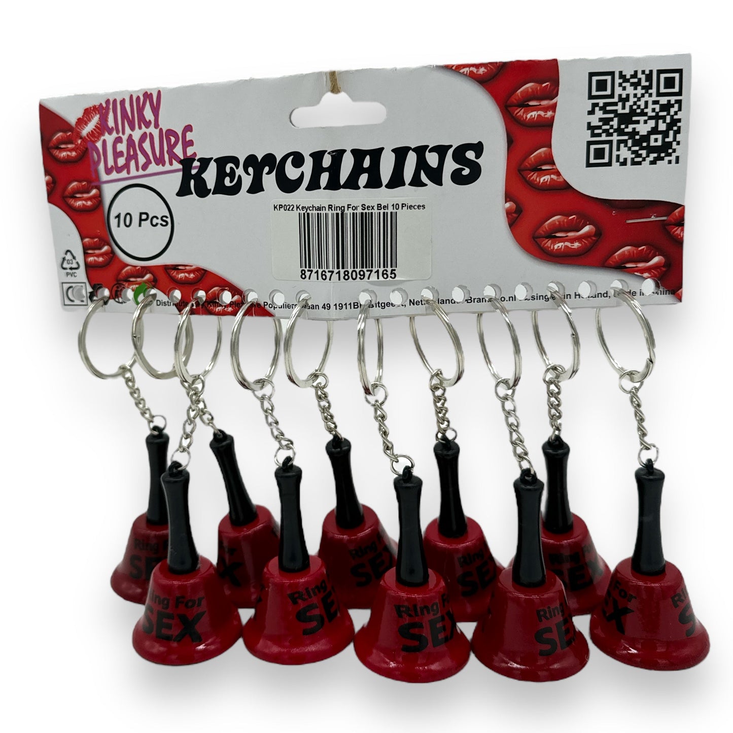 Keychain with Red Bell "Ring for Sex" 