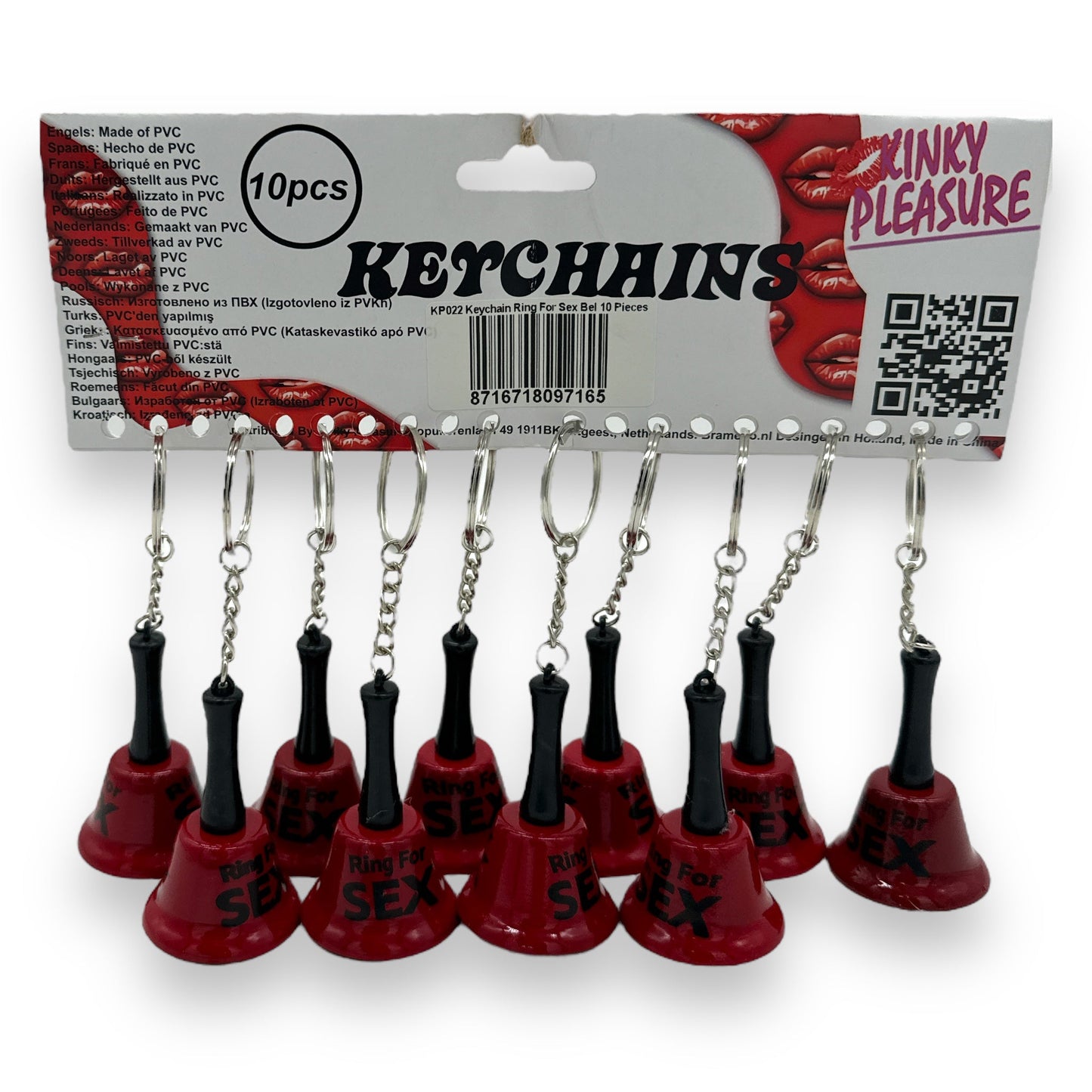 Keychain with Red Bell "Ring for Sex" 