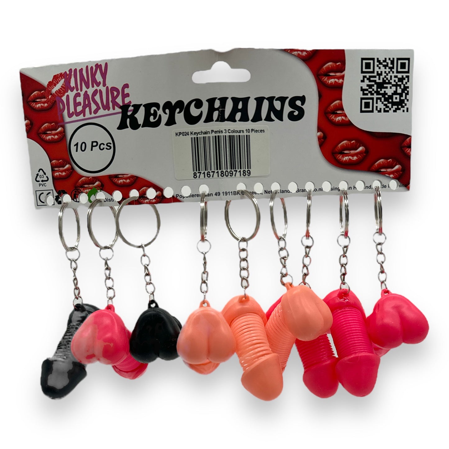 Keychain With Extensible Penis In 3 Colors. 