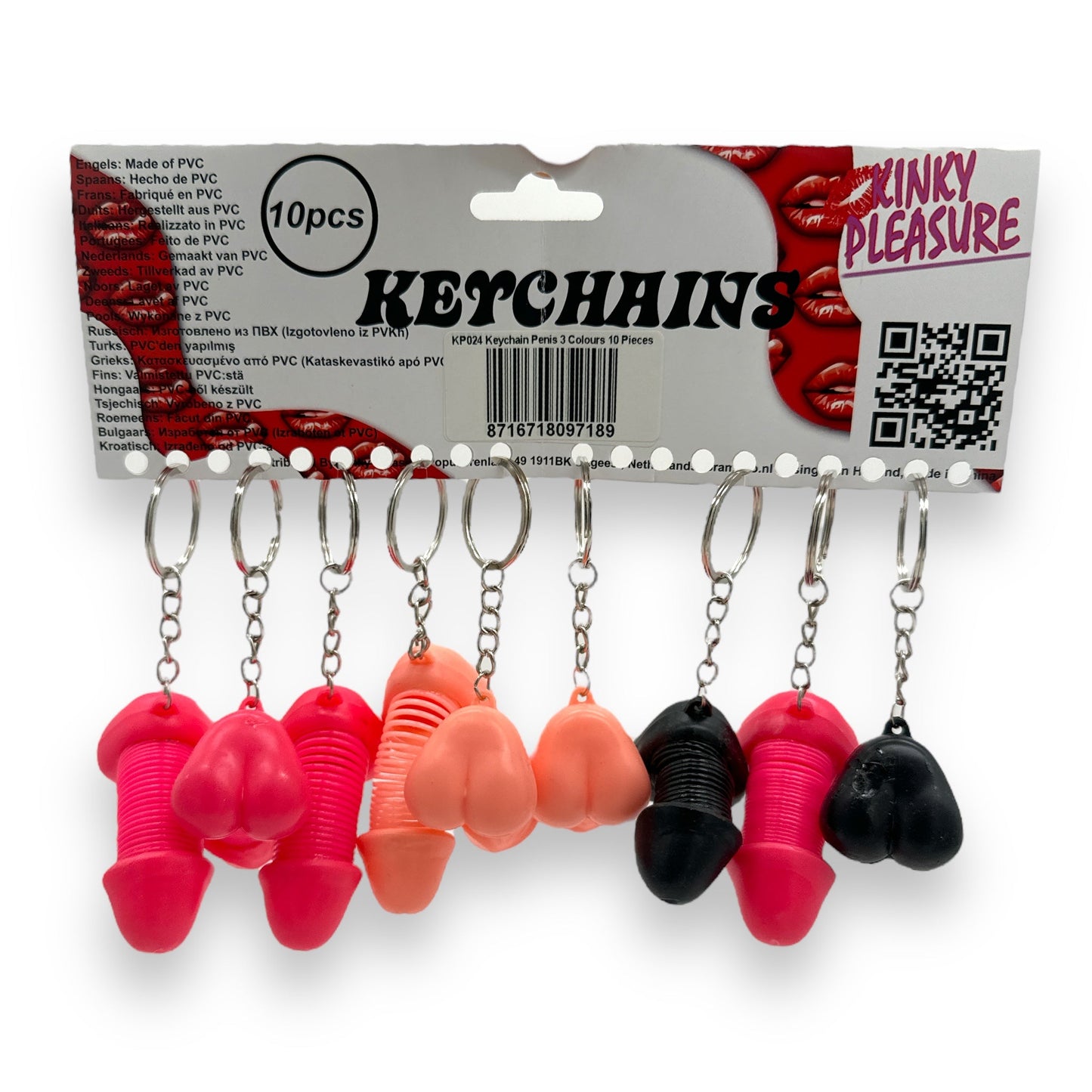 Keychain With Extensible Penis In 3 Colors. 