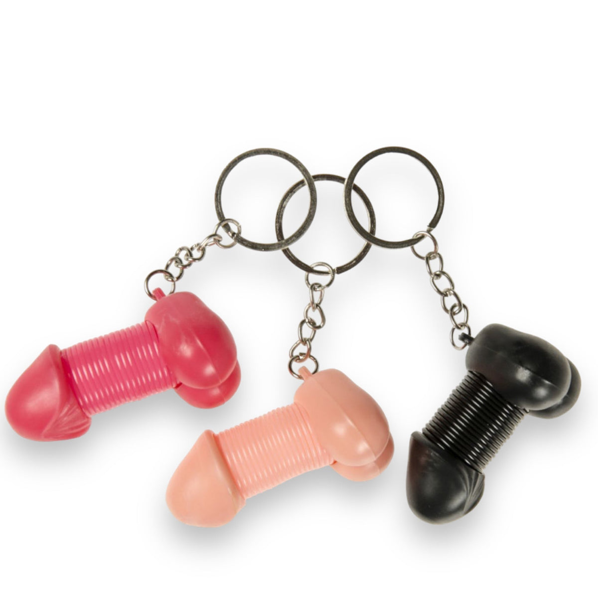 Sleutelhanger Met Uitrekbare Piemel In 3 Kleuren.