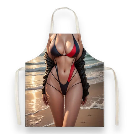 Grappig Keukenschort met Sexy Bikini Vrouw Design - Ideaal voor Feestjes en BBQ's