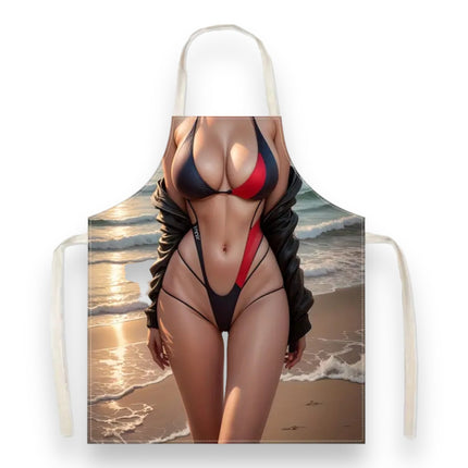 Grappig Keukenschort met Sexy Bikini Vrouw Design - Ideaal voor Feestjes en BBQ's