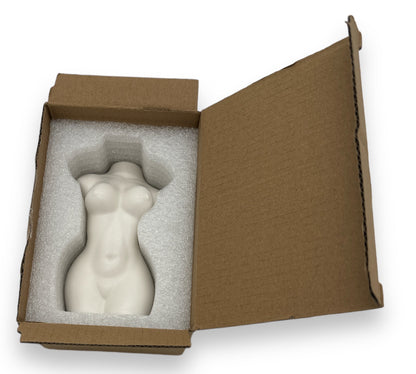 Woman's Body Vase 'Elegant Shapes' - White - 12x5.5 cm