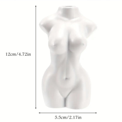 Woman's Body Vase 'Elegant Shapes' - White - 12x5.5 cm