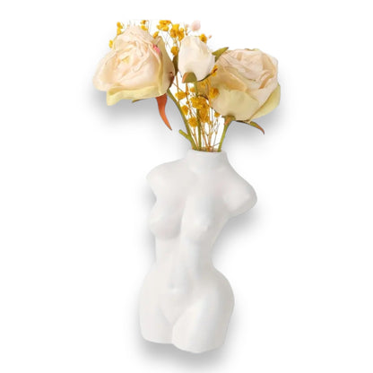 Woman's Body Vase 'Elegant Shapes' - White - 12x5.5 cm