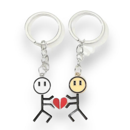Sleutelhanger 'Samen Hart' Mannetjes - 2 Modellen