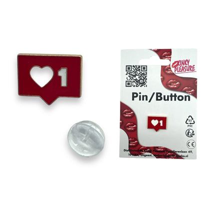 Like Button Badge Pin/Button - Vrolijke Rode Speld met Hartje