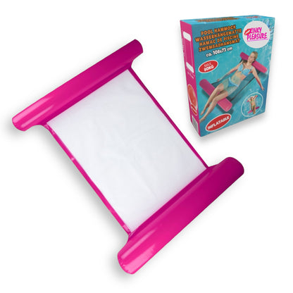 Opblaasbare Zwembad Hangmat in Vier Levendige Kleuren - Roze, Geel, Blauw, Rood