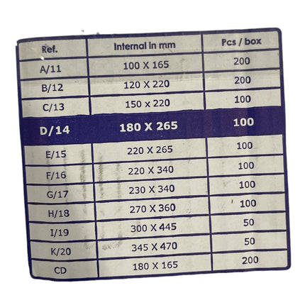 A11 Bubble Envelope 100x165mm 200 Pieces