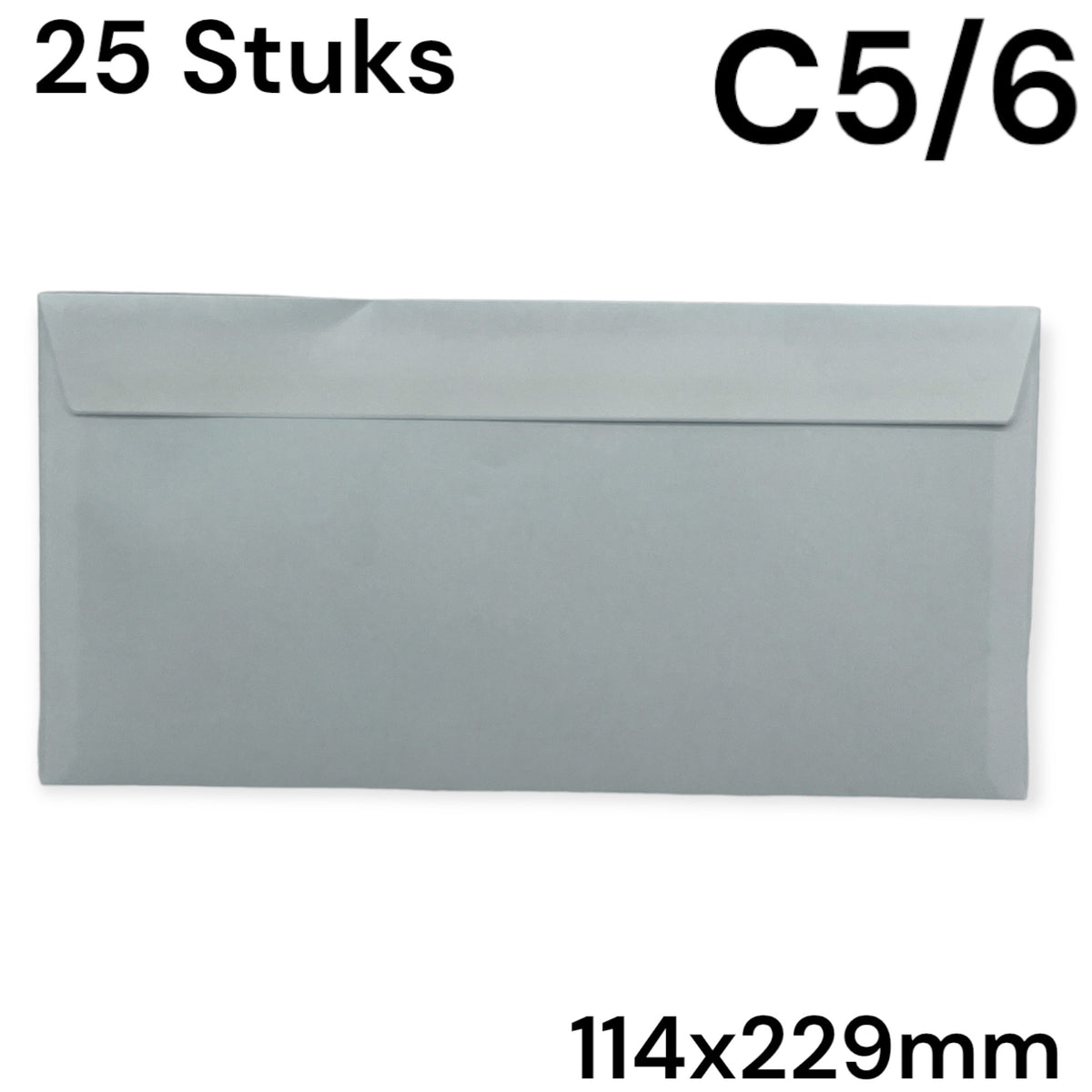 C5/C6 Enveloppen Wit 114 x 229 mm - 25 stuks