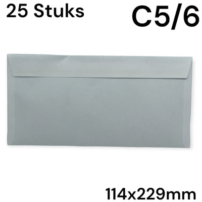 C5/C6 Enveloppen Wit 114 x 229 mm - 25 stuks