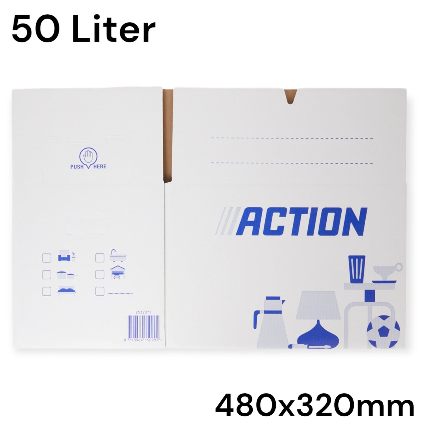 Action Verhuisdoos - Duurzame en Ruime Oplossing voor al je Verhuisbehoeften 480x430x330mm 50L