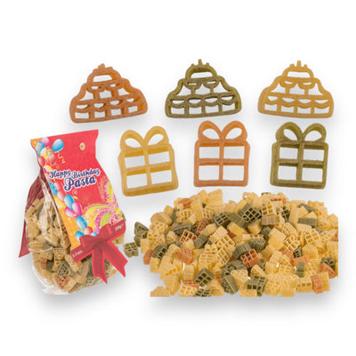 Cadeaupasta 250 g - pasta in cadeautjesvorm, feestelijke zak