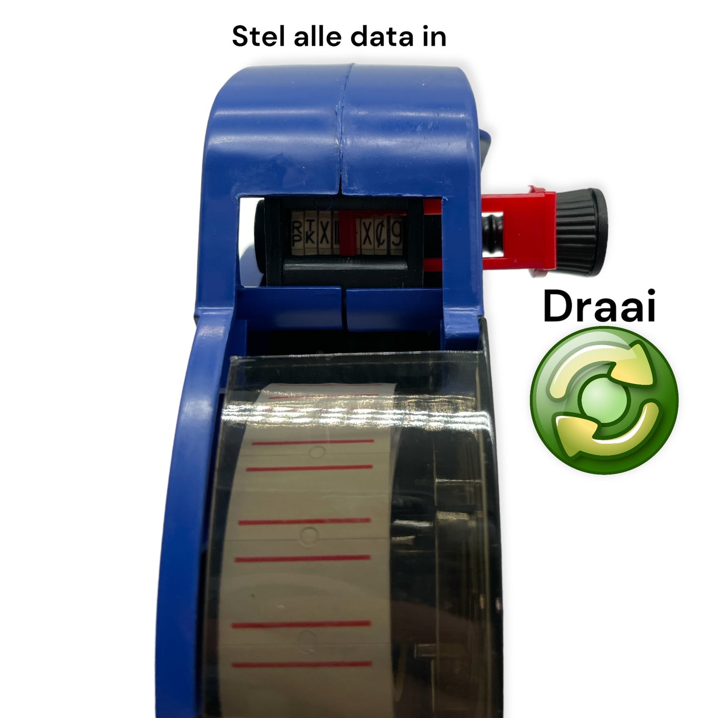 Prijstang Met Prijs Stickers - 5500 Stuks - 3 Rollen Inkt - Blauw