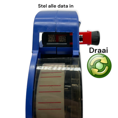 Prijstang Met Prijs Stickers - 5500 Stuks - 3 Rollen Inkt - Blauw