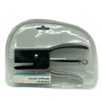 Stapler with 500 Staples in 3 Colors - Red, Blue and Black