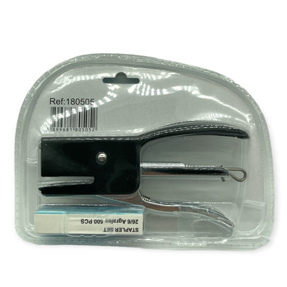 Stapler with 500 Staples in 3 Colors - Red, Blue and Black