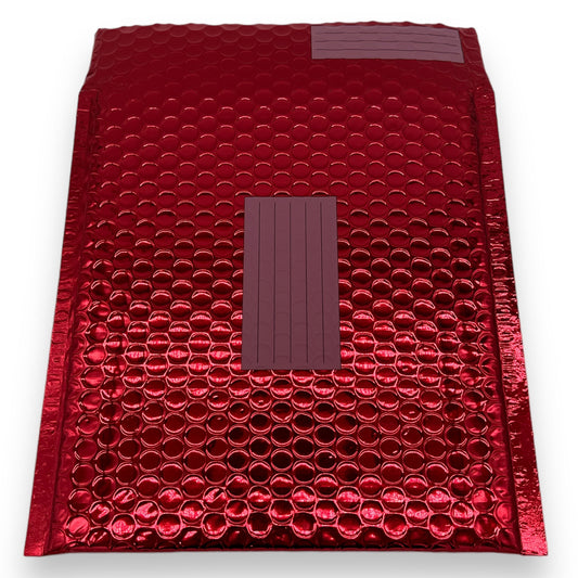 Bubbeltjesplastic Enveloppen Metallic 24X25cm Rood