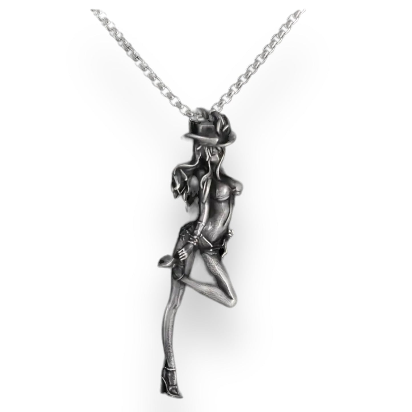 Exclusieve Ketting 'Cowgirl Chic' - Vrouw in Bikini met Cowboyhoed