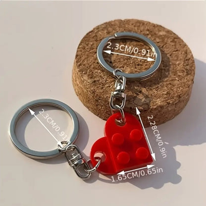 Keychain with Connected Hearts in Radiant Red 
