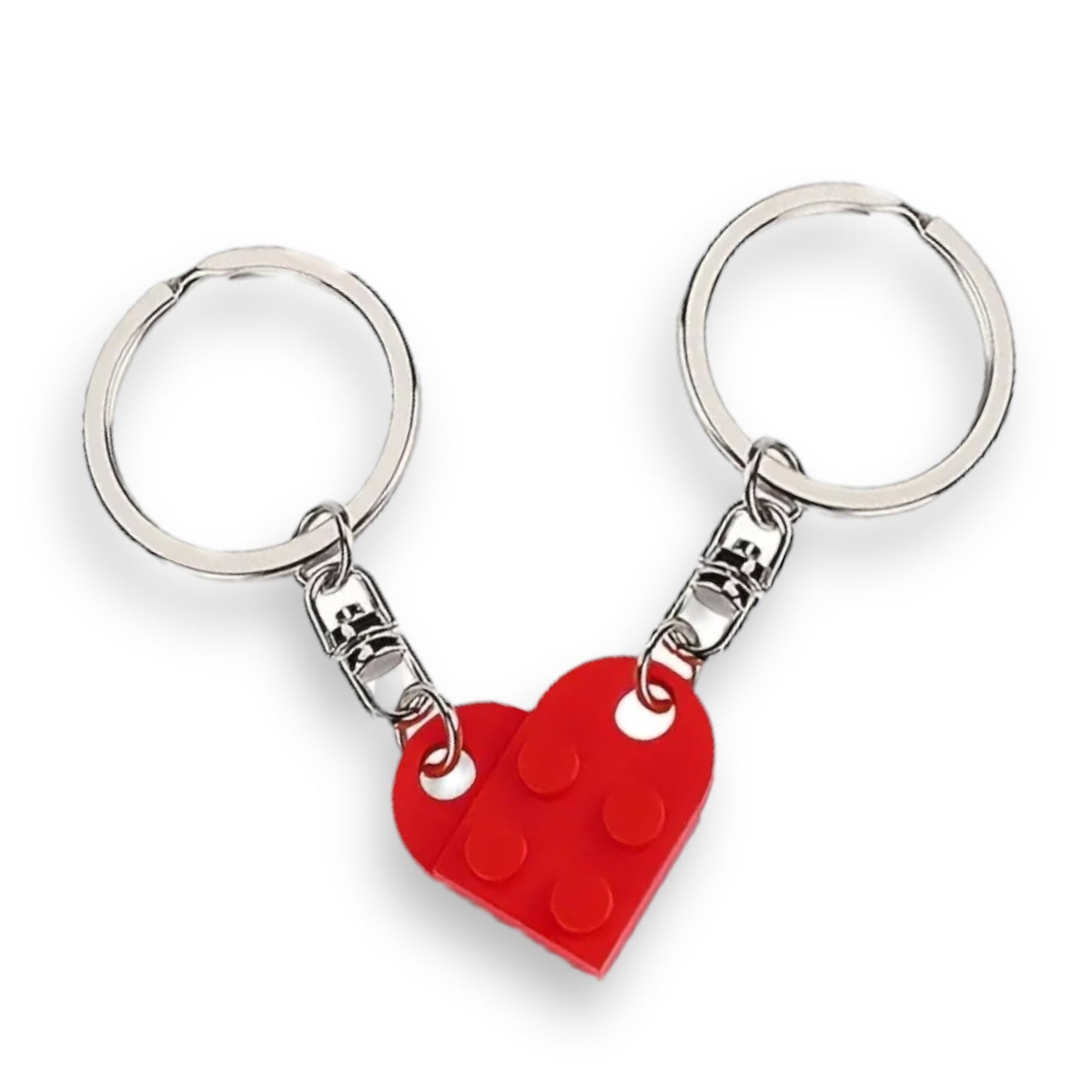Keychain with Connected Hearts in Radiant Red 