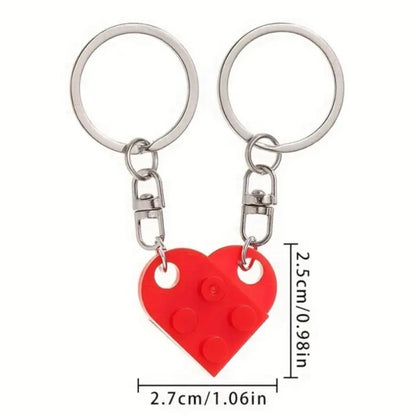 Keychain with Connected Hearts in Radiant Red 