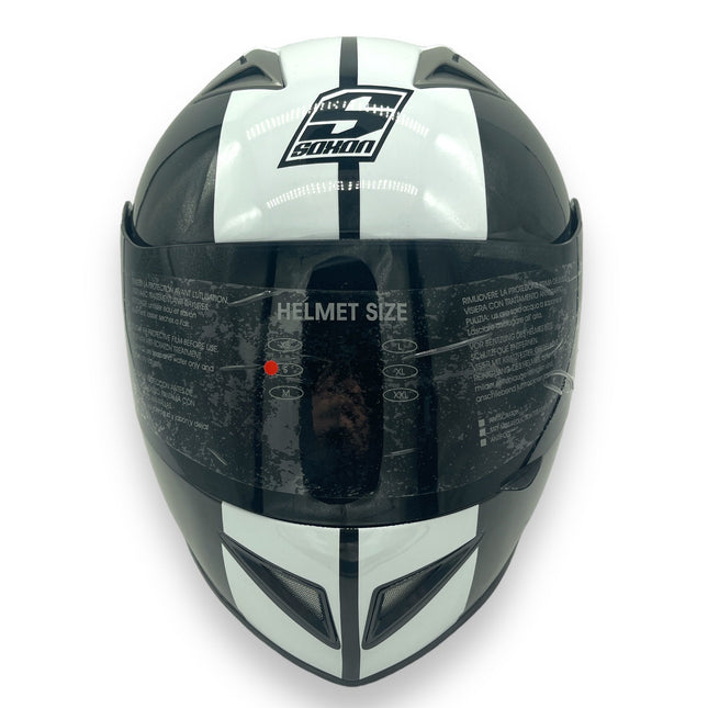 BHR Black With White Motor Gross Helmet Size: S