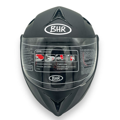 BHR Zwarte Motor Helm Medium
