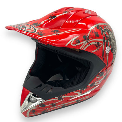 BHR Vette Rode Motor Helm Met Spin Motief Medium