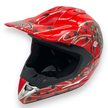 BHR Motorhelm Rood met Spinmotief - Maat M