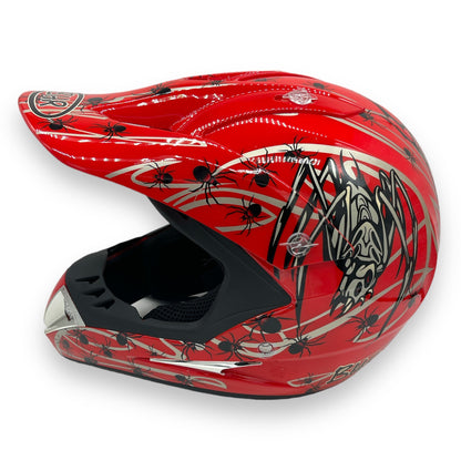 BHR Vette Rode Motor Helm Met Spin Motief Medium