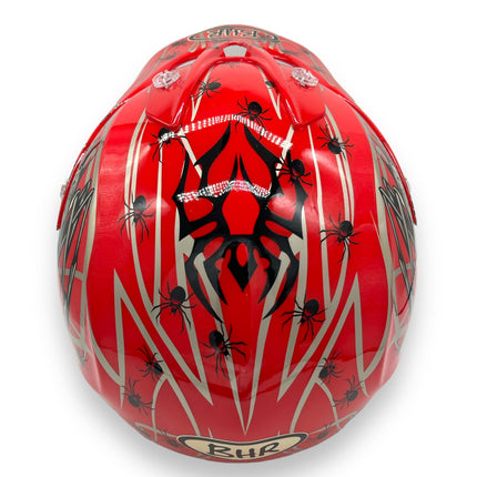 BHR Vette Rode Motor Helm Met Spin Motief Medium