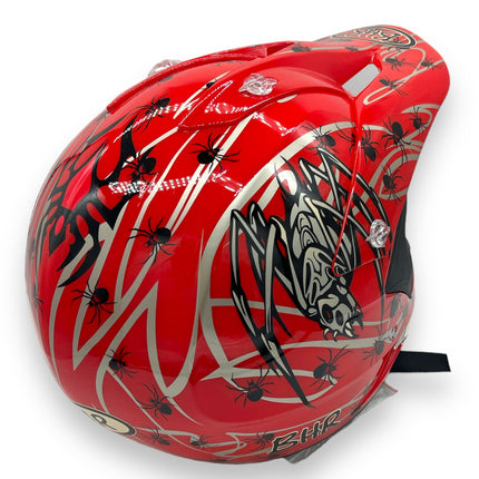 BHR Vette Rode Motor Helm Met Spin Motief Medium