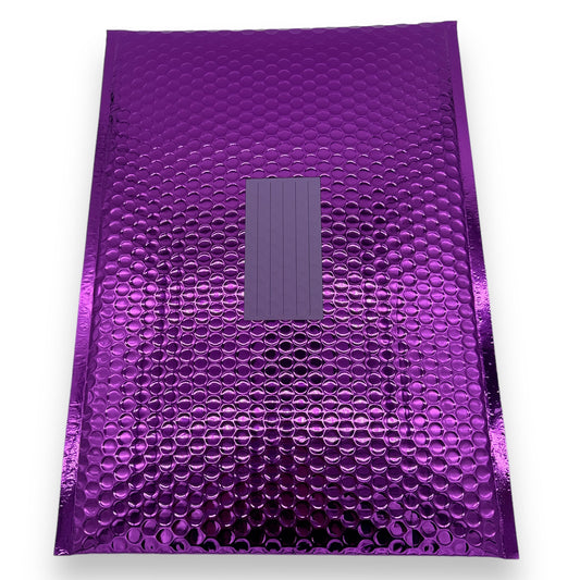 Bubbles Plastic Envelope Metallic Color Purple 44x32cm